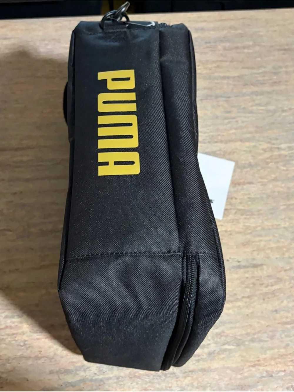 NWT Puma Black Shoe Bag with Gold Logo with detachable strap